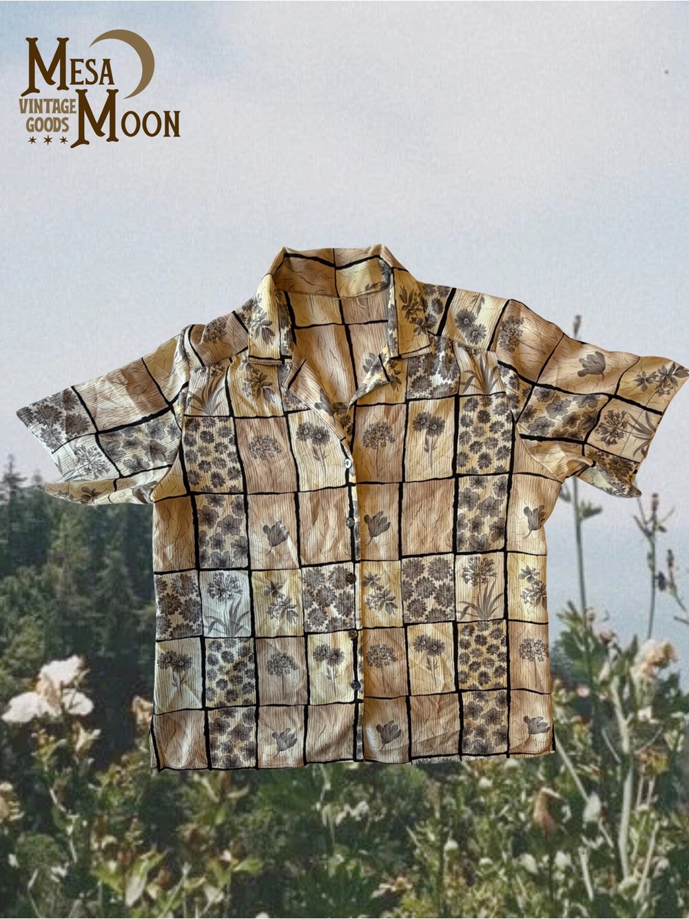 Vintage Floral Short Sleeve Button Shirt